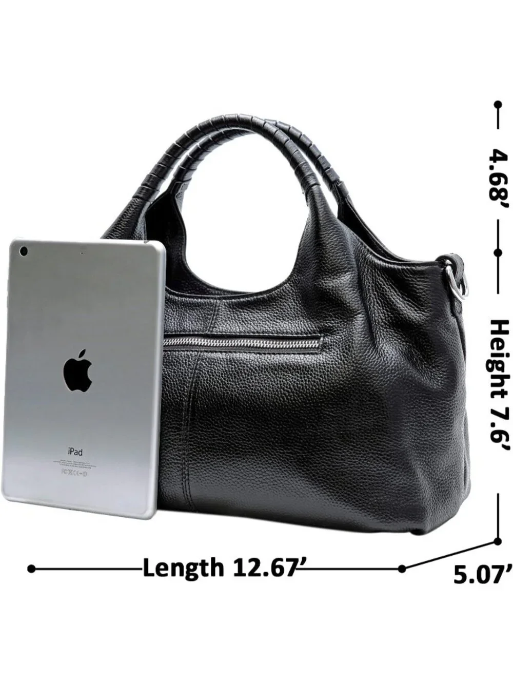 Women's Black Genuine Leather Shoulder Satchel Designer Crossbody Hobo Bags